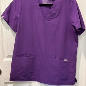 Figs Digital Grape Medium Casma Scrub Top